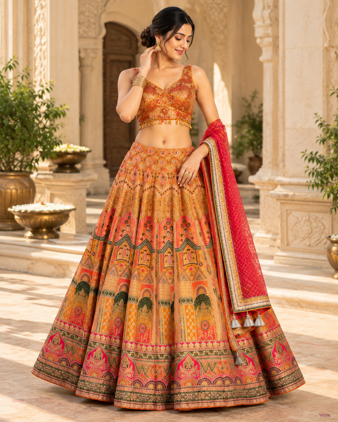 Banarasi Croptop Lehenga - View 1