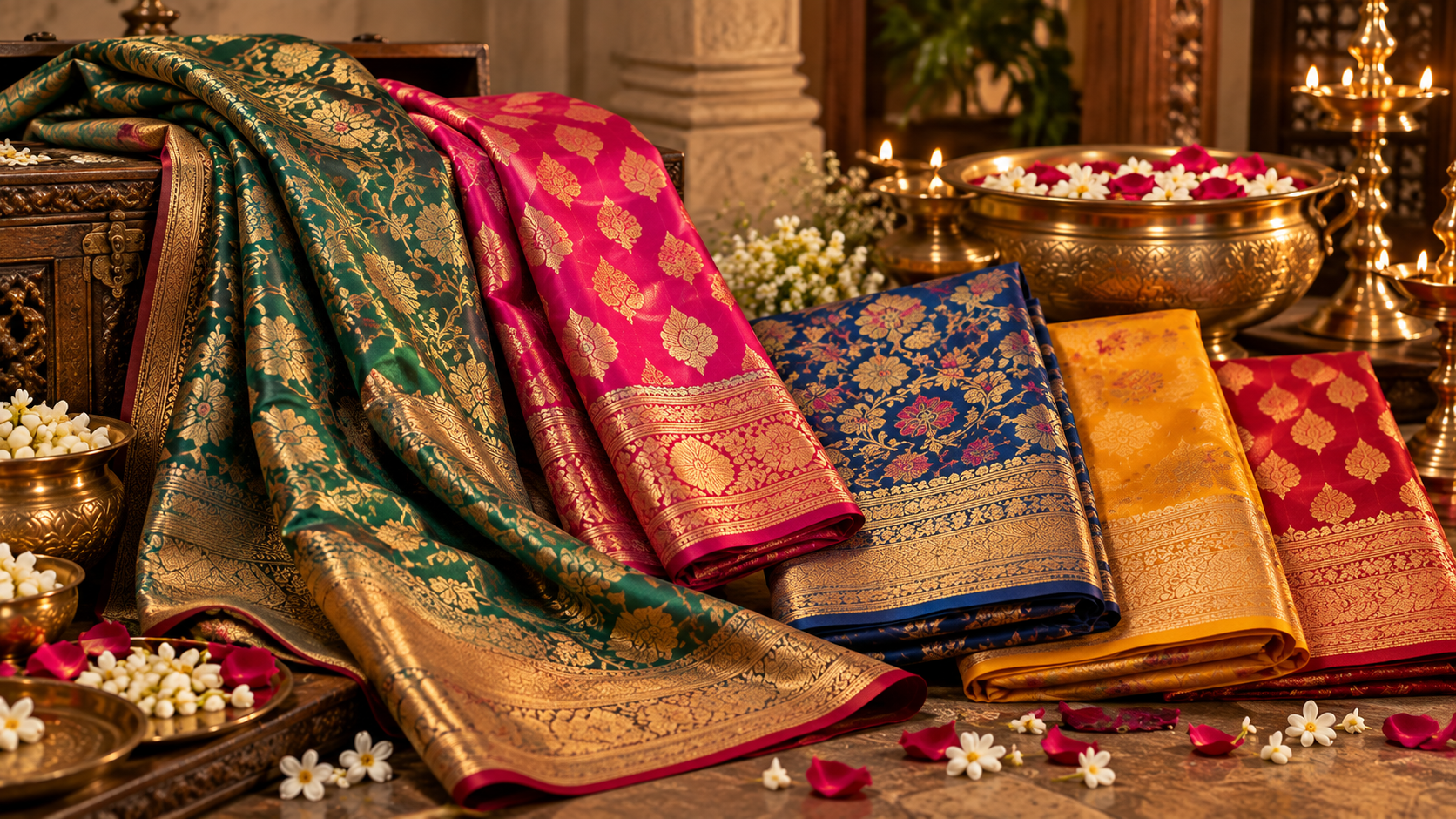 Green Banarasi saree from our collection