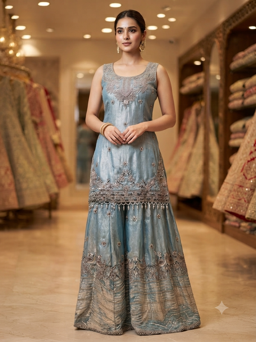 Blue Palazzo Set - View 1