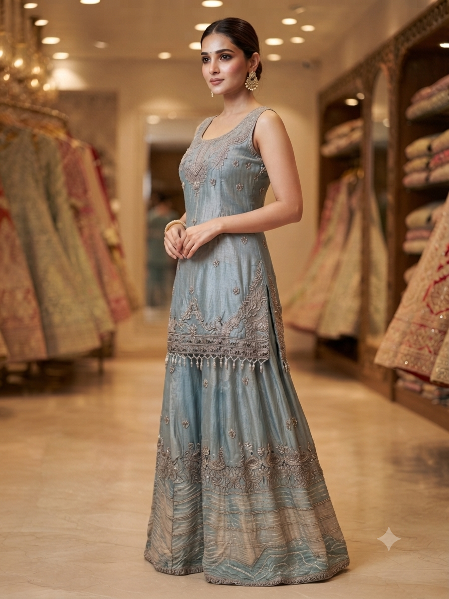Blue Palazzo Set - View 2