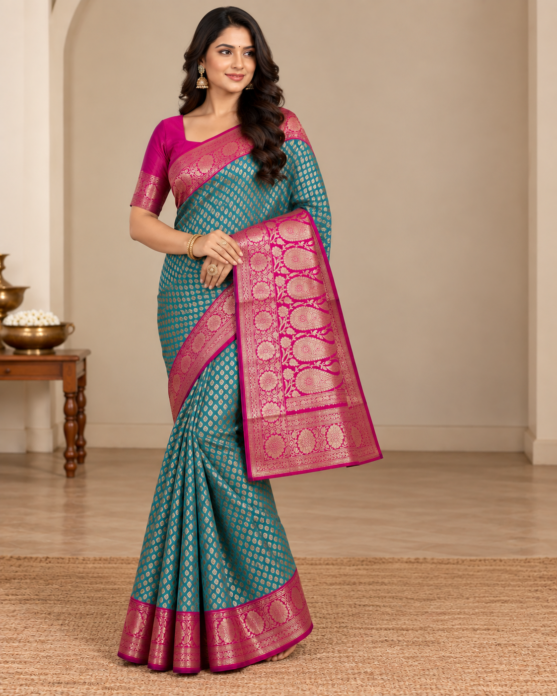 Peacock Silk Saree - View 1