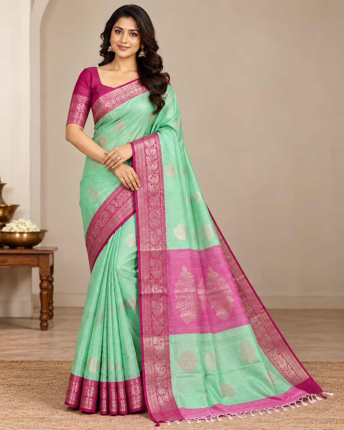Cotton Silk Banarasi Saree - View 1